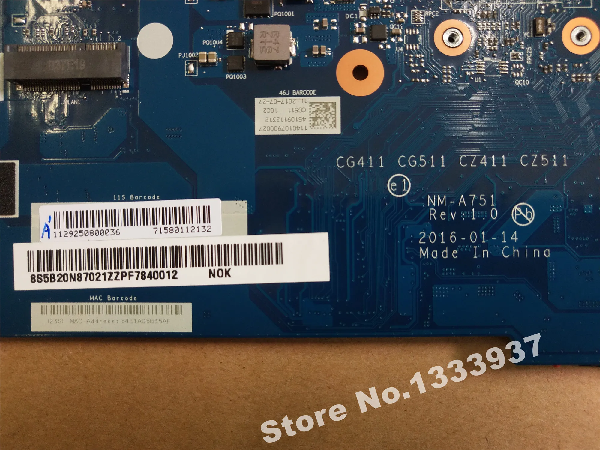 CG411 CG511 CZ411 CZ511 NM-A751 материнская плата для lenovo 510-15ISK 310-15ISK Материнская плата ноутбука I3-6006U 5B20N87021