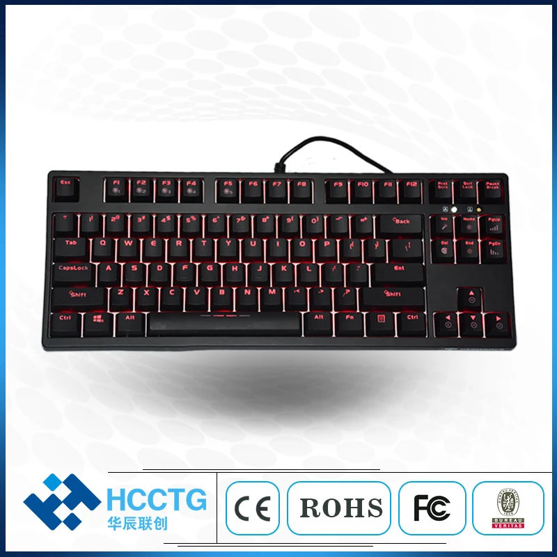 

Professional 87 keys game keyboard HGK87-R-C-US PBT keycaps with RGB Backlight