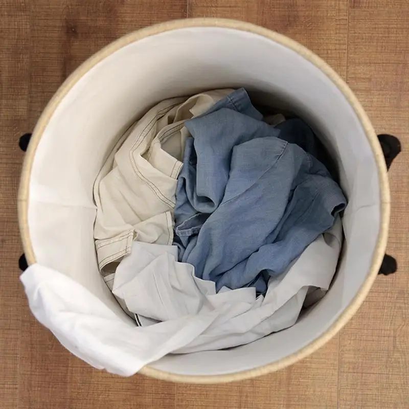 1 Pc سلة الغسيل المزدوج طبقة طوي رشاقته تخزين دلو تخزين برميل منظم منزلي لأشتات الملابس الدائمة لعب