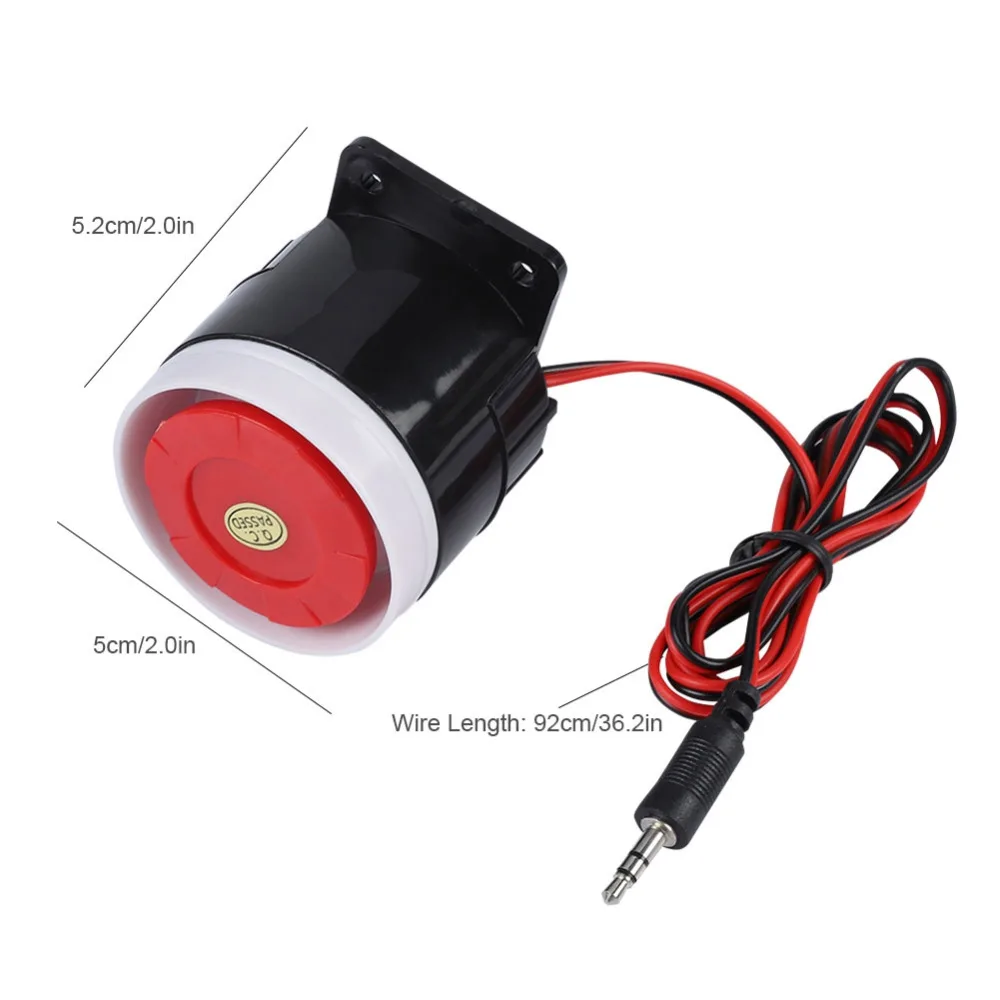 120dB DC 12V мини красный проводной рупор сирена звуковой сигнал Системы