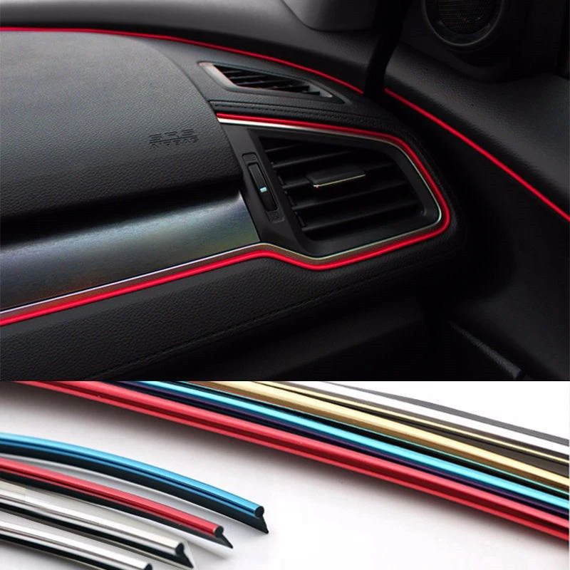 

5m Car Chrome DIY Interior Mount Strip Styling Door Center Console Trim Moulding