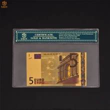 Billetes de Euro, 5 billetes del mundo, dinero de papel europeo, moneda para colección con marco de Coa y regalos de negocios