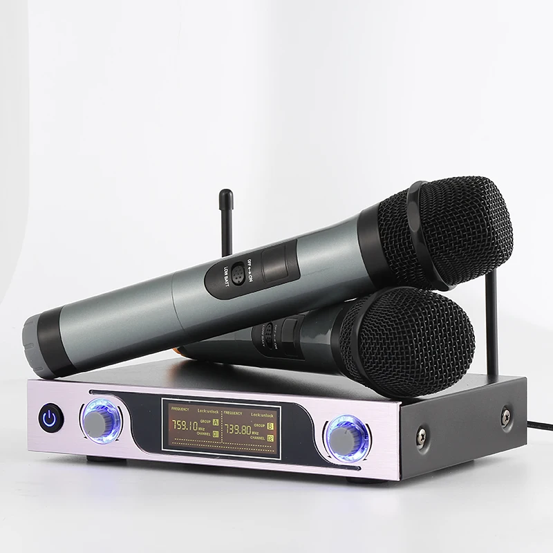 

ARCHEER Mini Karaoke VHF New Wireless Microphone Systems Long Range Dual Channel Handheld Microphone Transmitter Professional