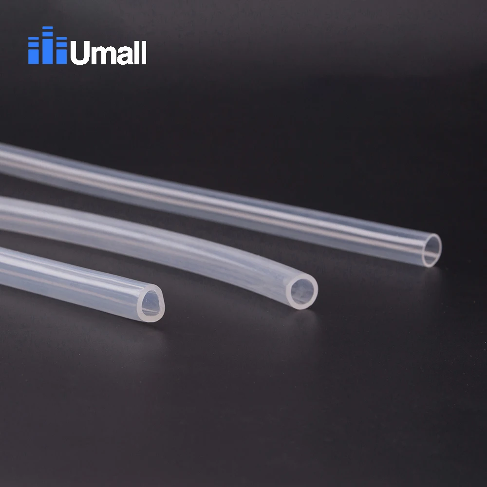 Umall 1 метр пищевой прозрачный силиконовый прорезиненный шланг 3x5 мм Гибкая силиконовая труба