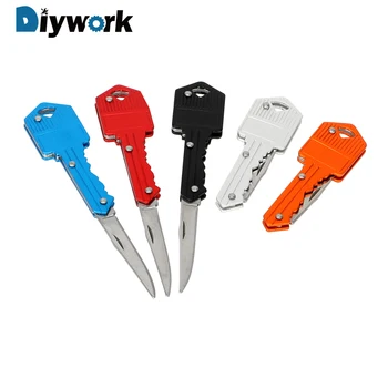 

DIYWORK Mini Keychain Knife Paper Cutter Peeler Key Fold Knife Camping Outdoor Survive Tools Letter Box Opener Hand Tool Sets