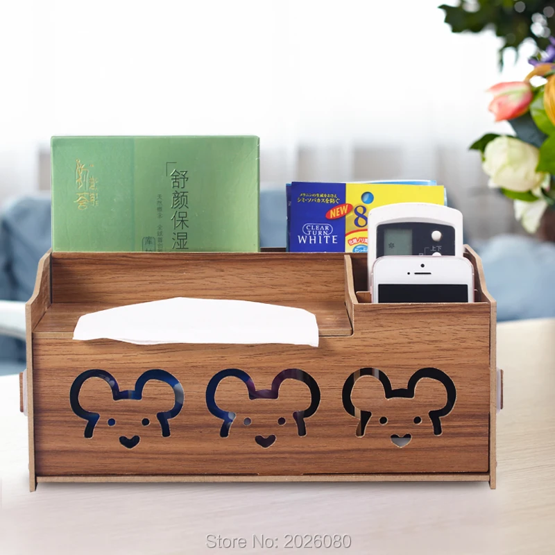  Tissue Box Woody Multifunction Tissue Box Facial Tissue Box Napkin Box Tissue Case Paper Handkerchi