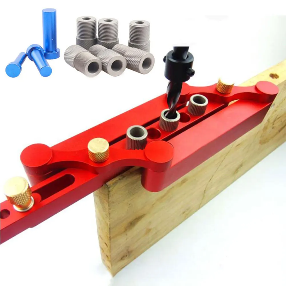 

Precise With Scale Locator Self Centering Aluminum Alloy Woodworking Tool Drilling Doweling Jig Hole Puncher