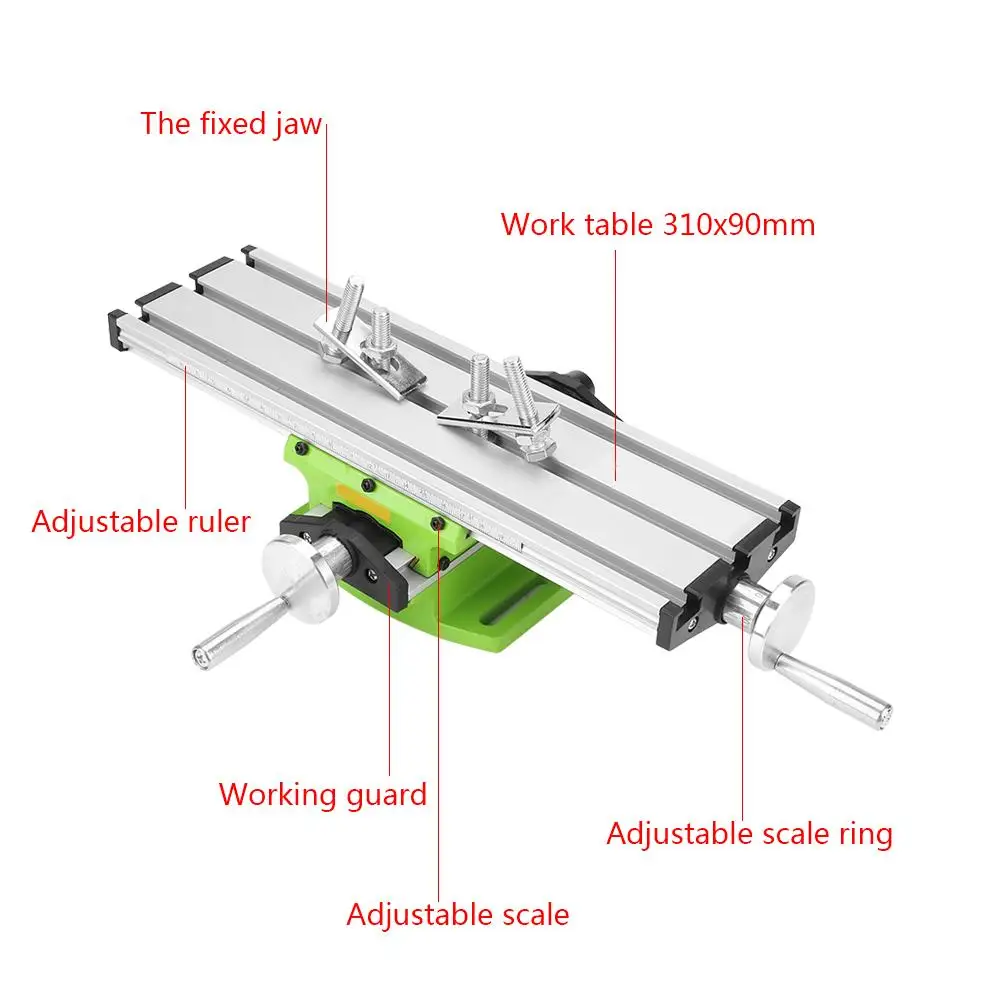 Рабочий стол, фрезерный станок, комбинированный рабочий стол, крестообразный стол, сверлильный пресс, тиски, приспособление+ 2,5 дюймовые плоскогубцы