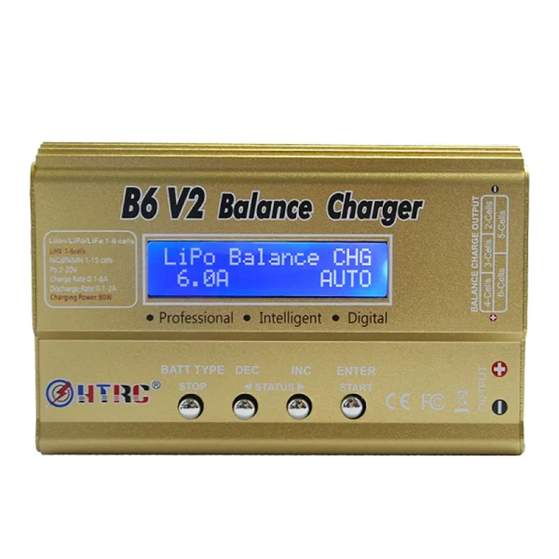 

HTRC B6 V2 80W 6A Digital RC Battery Balance Charger Discharger for LiPo Battery FPV Drone Multi Rotor Part Accs