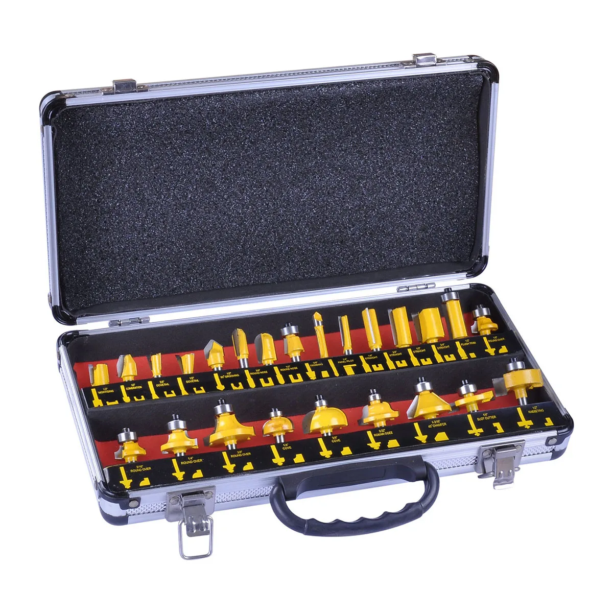 

24Pc Router Bit Utility Durable Alloy Steel 1/4 Shank Portative Bottom Cleaning Tools Accessory Cutters for Cutting Woodworking