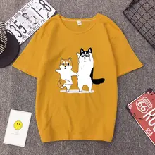 Fashion Husky Print Women T-shirt High Quality Short Sleeve Round Neck Women Tops Tees Casual Slim Fit T shirt Women Fashion Husky Print Women T-shirt High Quality Short Sleeve Round Neck Women Tops Tees Casual Slim Fit T shirt Women