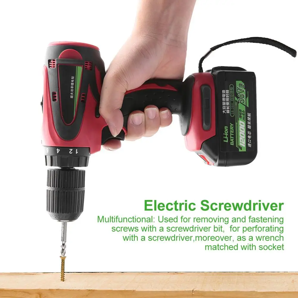 Cordless Electric Screwdriver Drill with Lithium Battery Speed