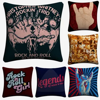

Rock And Roll Legends Never Die Decorative Cotton Linen Cushion Cover 45x45 cm For Sofa Chair Pillowcase Home Decor Almofada