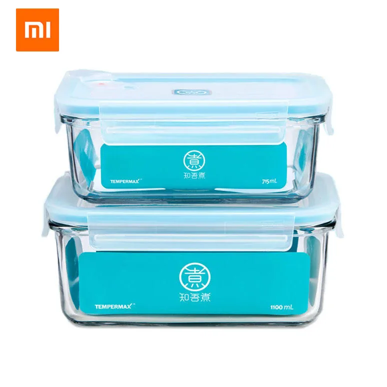 Оригинальный xiaomi Mijia кухня устойчивая к падению стеклянная коробка для хранения