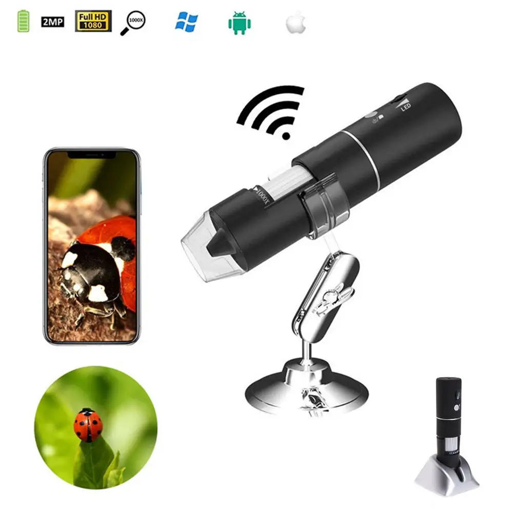 HD 2 0MP 1000X 3 IN 1 WiFi USB Android Type c Microscope Stereo font b