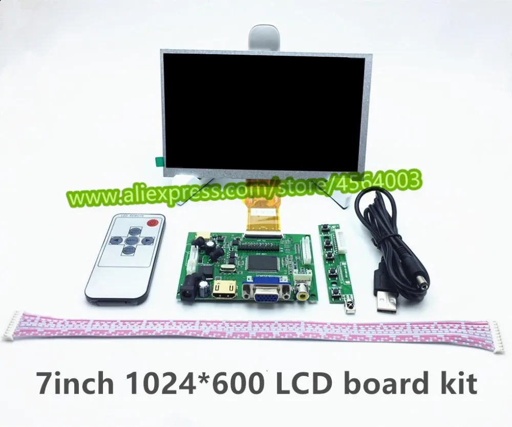 7 дюймов Высокое разрешение 1024*600 LVDS Raspberry Pi 7300101463 E231732 ЖК-дисплей монитор управление доской драйвера HDMI VGA 2AV комплект