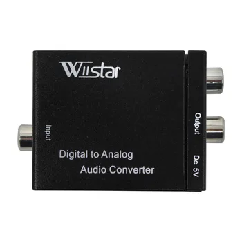 

Black Digital Optical Coaxial Toslink Signal To Analog Audio Converter Adapter RCA Digital To Analog Audio Converter Adapter