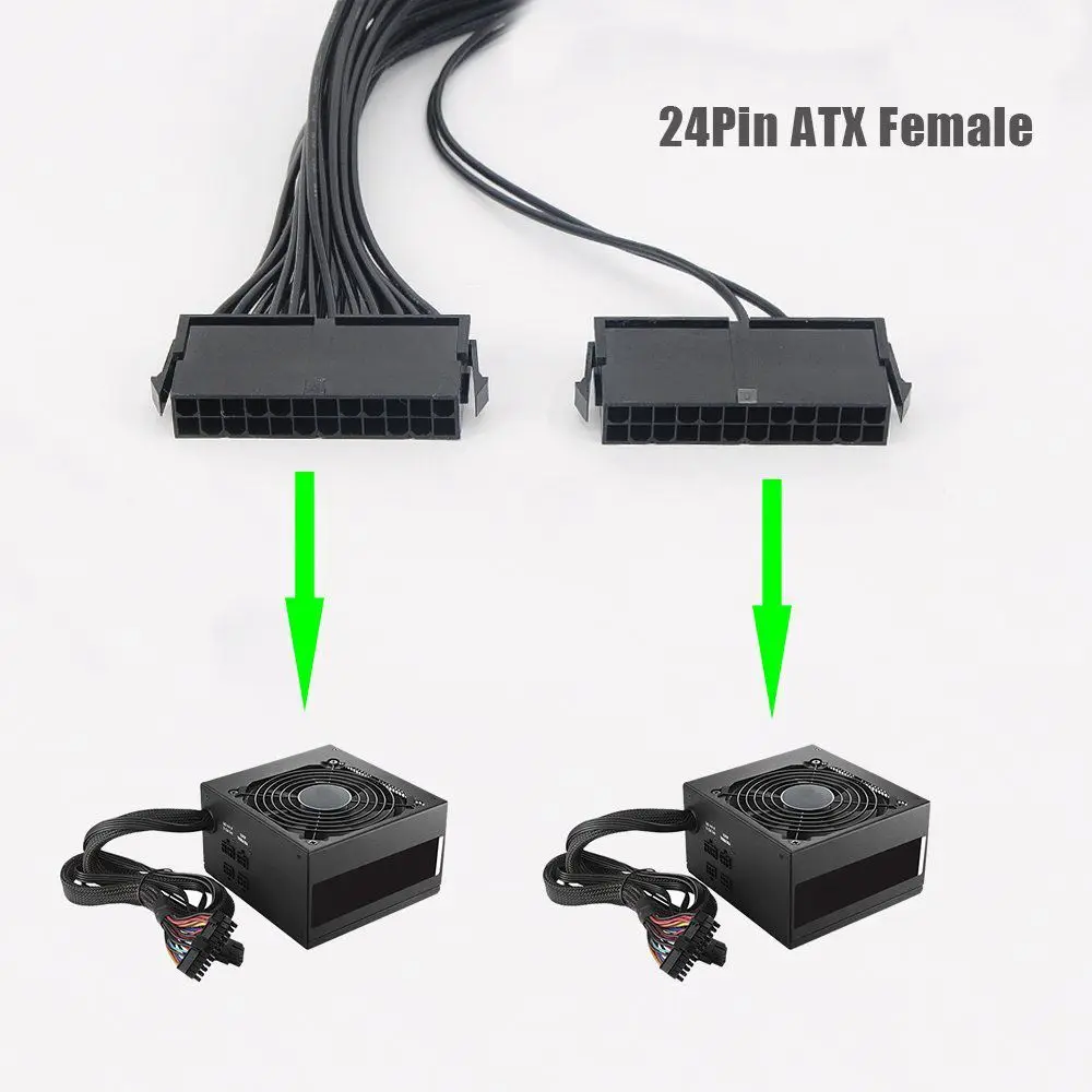Сплиттер источника питания двойной блок кабель адаптер 24 Pin 20 + 4 ATX материнской