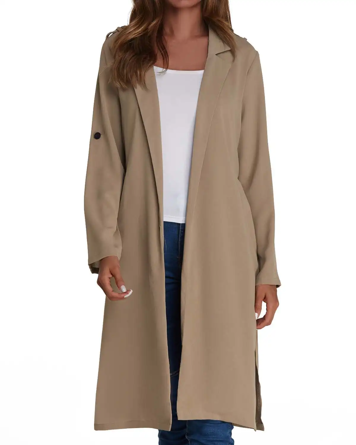 

2019 ZANZEA Women Coats Spring Autumn Solid Full Sleeve Outerwear Long Trench Coat Casual Loose Coat Cardigan Overcoat