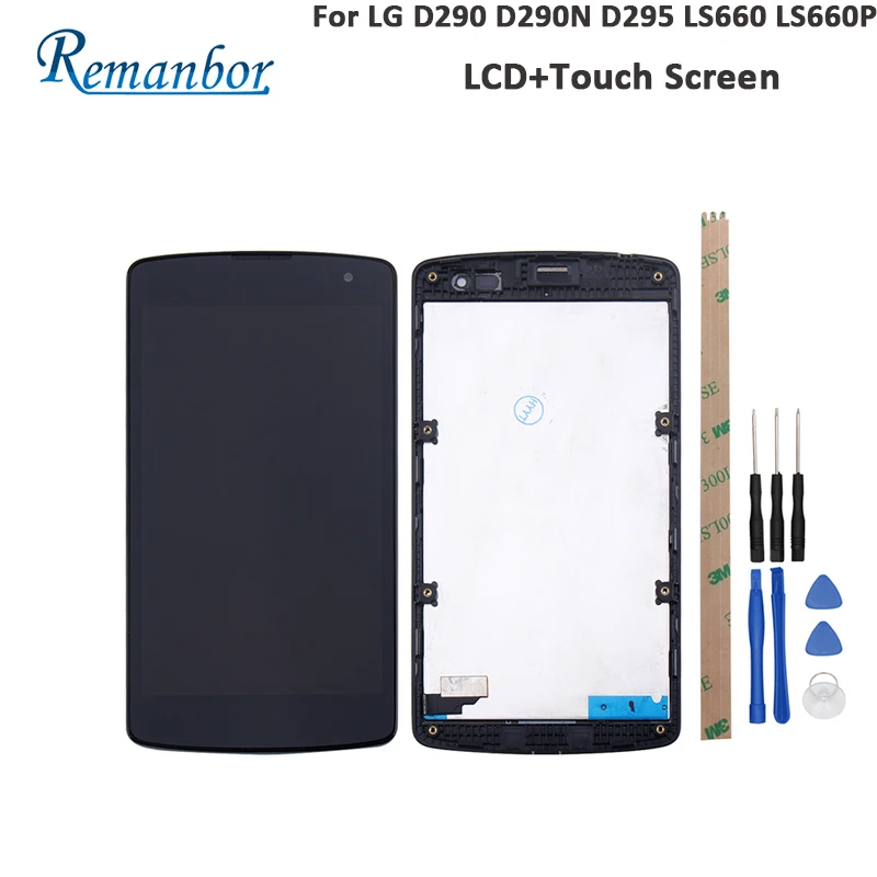 

Remanbor For LG D290 D290N D295 LS660 LS660P LCD Display And Touch Screen With Frame +Tools + Adhesive For LG D290 D290N D295