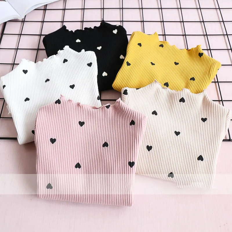 

2018 Girls Dot Candy Color Children T Shirt Autumn New Girls Casual T-shirt Baby Girls Long Sleeve O-neck T Shirt Kids Clothes