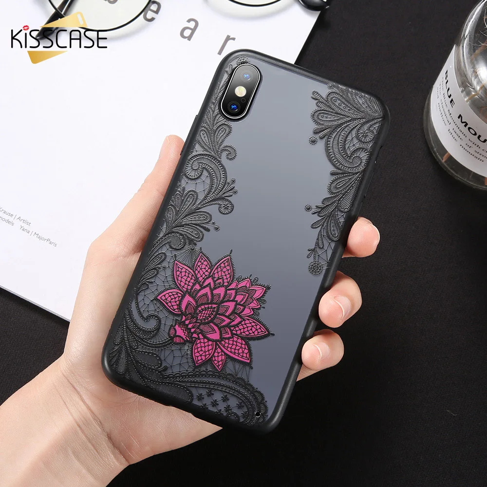 

KISSCASE Rose Flower Case For Xiaomi Redmi 4X 4A 5A 6A S2 Note 4X 5 Pro Lace Embossed Phone Cases For Xiaomi 8 SE 5S A1 A2 Cover