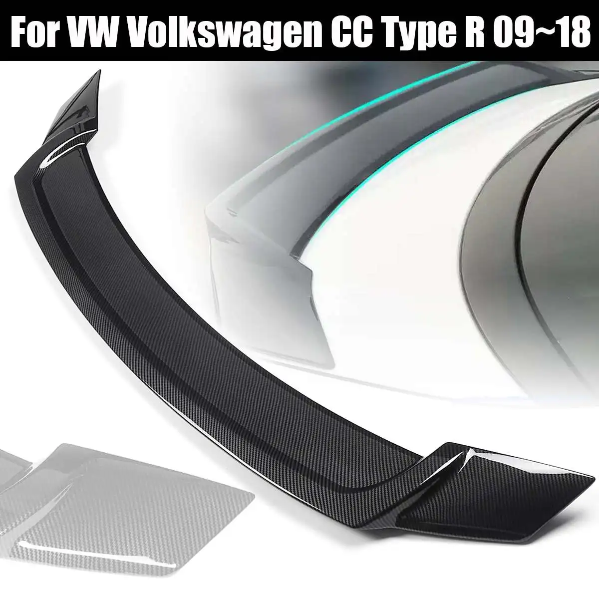 

Carbon Rear Trunk Roof Spoiler for VW for Type R 2009~2018 Style Window Tail Wings Carbon Fiber Style Black