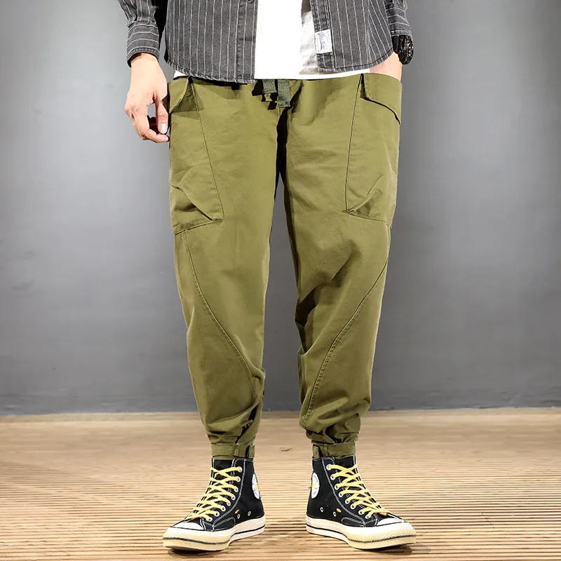 

#1936 Japanese Streetwear Pants Men Side Big Pockets Cargo Pants For Men Hip Hop Harajuku Retro Loose Harem Pants Mens Trousers