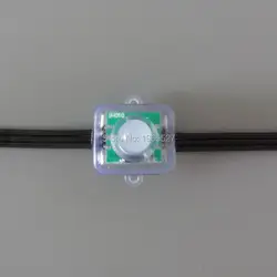 18AWG провода 100 шт./компл. квадратный DC5V прибор приемно-WS2811 led Smart Pixel светильники node, RGB полноцветный модуль; все черного цвета