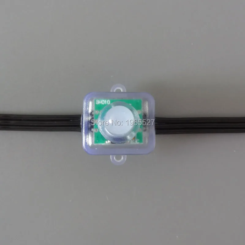 

18AWG wire 100pcs/set square DC5V addressable WS2811 led smart pixel node light,RGB full color module;all BLACK,waterproof IP68