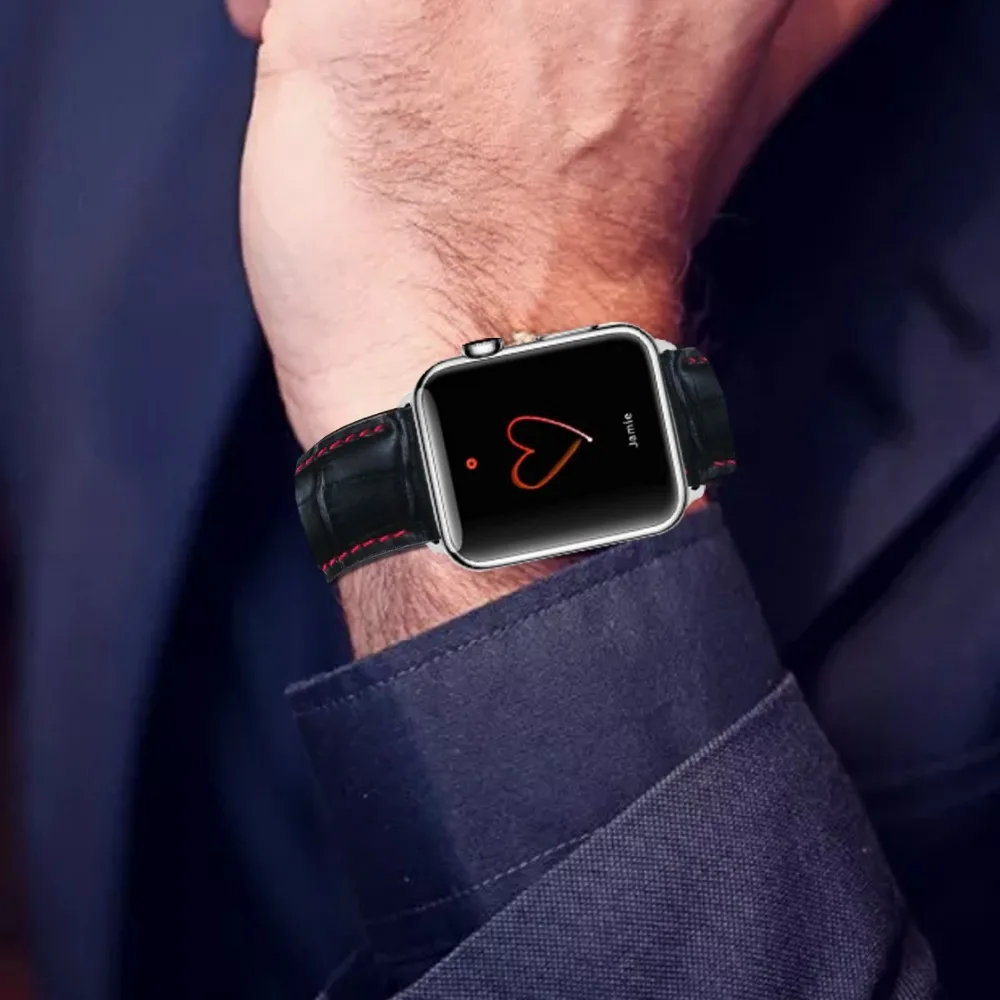 44mm Watch Band For Apple Watch 4 Wrist Bracelet Folding Buckle Genuine Leather Strap For Apple Watch Series 1 2 3 44mm Watch Band For Apple Watch 4 Wrist Bracelet Folding Buckle Genuine Leather Strap For Apple Watch Series 1 2 3