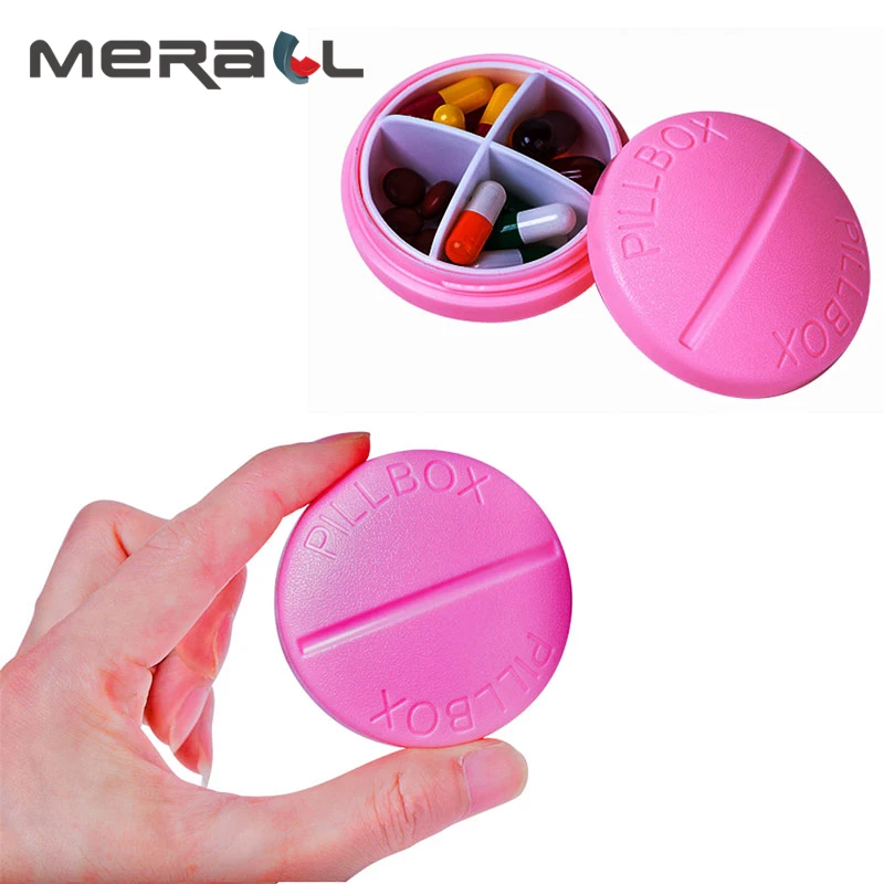 

Mini Pill Case Medicine Boxes 4Grids Travel Home Medical Drugs Tablet Empty Container Home Holder Cases