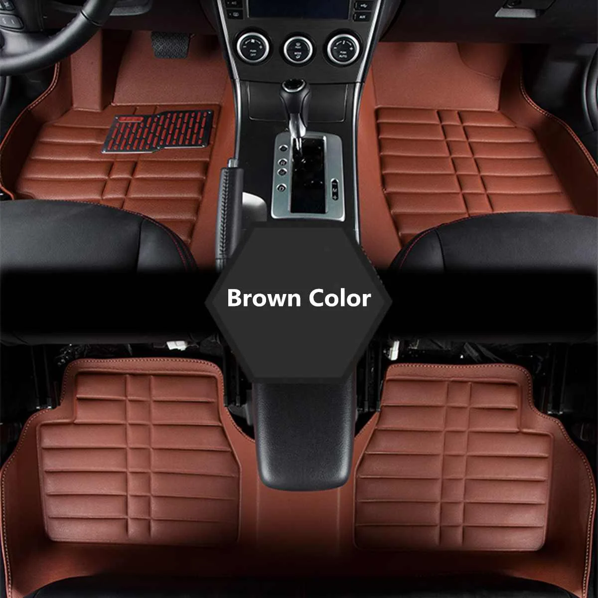  5PCS Universal Car Floor Mat Front And Rear Carpet Leather Floor Mat Auto Mat All Weather Waterproof For BMW Car Accessories 