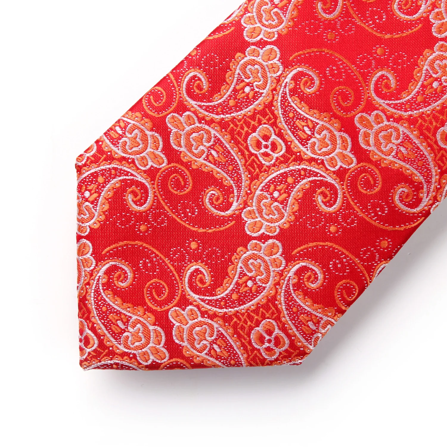  Men Tie Classic Woven Silk Necktie New Paisley Red Handkerchief Party Wedding Classic Fashion Pocke