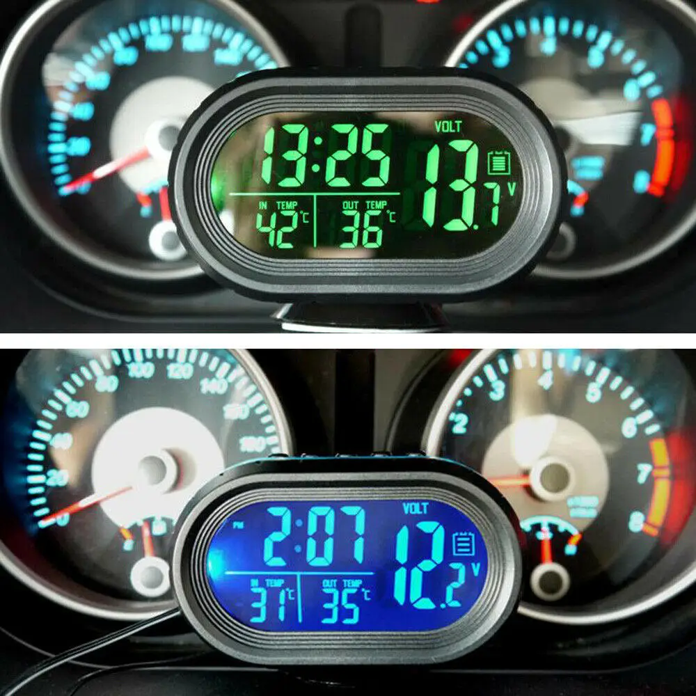 New 3 in 1 Digital LED Electronic Clock Time Thermometer Voltmeter for 12V Car Thermometer Luminous Clock New 3 in 1 Digital LED Electronic Clock Time Thermometer Voltmeter for 12V Car Thermometer Luminous Clock
