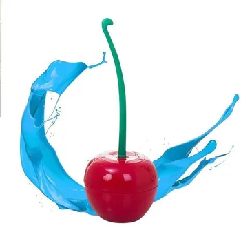 

Hot Sale Cherry Shape Toilet Brush Creative Lovely Lavatory Bathroom Scrub Cleaning Brush Holder Set with Stainless Steel Base