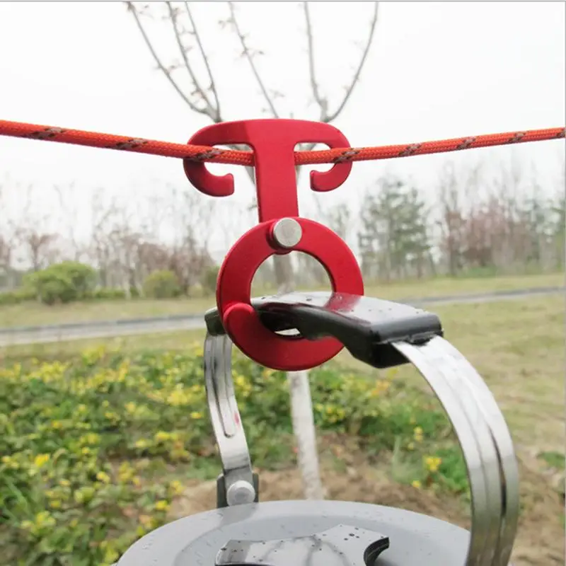 

Camping Wind Rope Hook Tent Cord Fastener Line Runner Carabiner Hook Hanger Tightener Buckle Multi-functional Hangers Outdoor