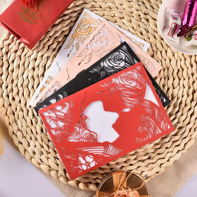  10PCS Holiday Hollow Greeting Card Valentine's Day Greeting Card Invitation Letter Girl Boy Invitat - 33002894527