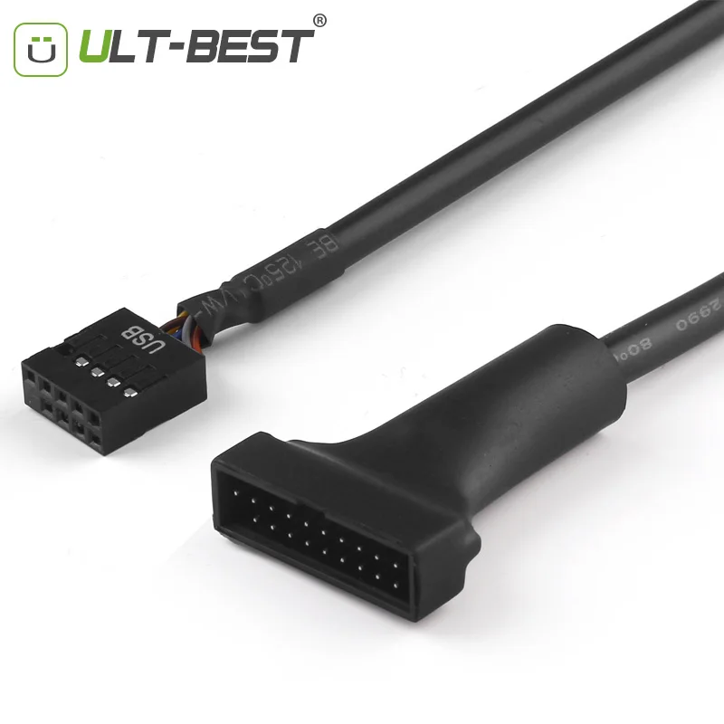 Кабель переходник для материнской платы ult best 15 см USB 3.0 20pin / 19 pin папа 9pin