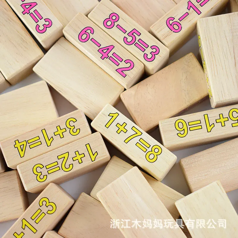 Деревянная разборная комбинированная Таблица, детские цифровые арифметические блоки, игрушки Монтессори, 54 шт, деревянные удары по стенам