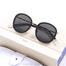 Солнцезащитные очки для женщин и мужчин ретро модные круглые солнцезащитные очки UV400 двойной нос мост металлический и ацетат рамка с оригинальной кожаной коробкой