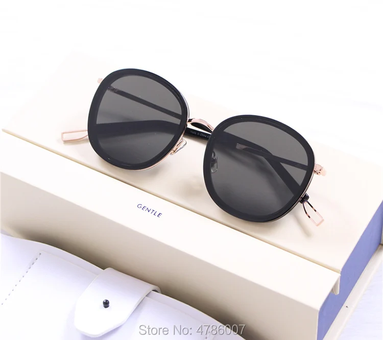 

Sunglasses Women Men Retro Fashion Round Sun Glasses UV400 Double Nose Bridge Metal and Acetate Frame with original leather box