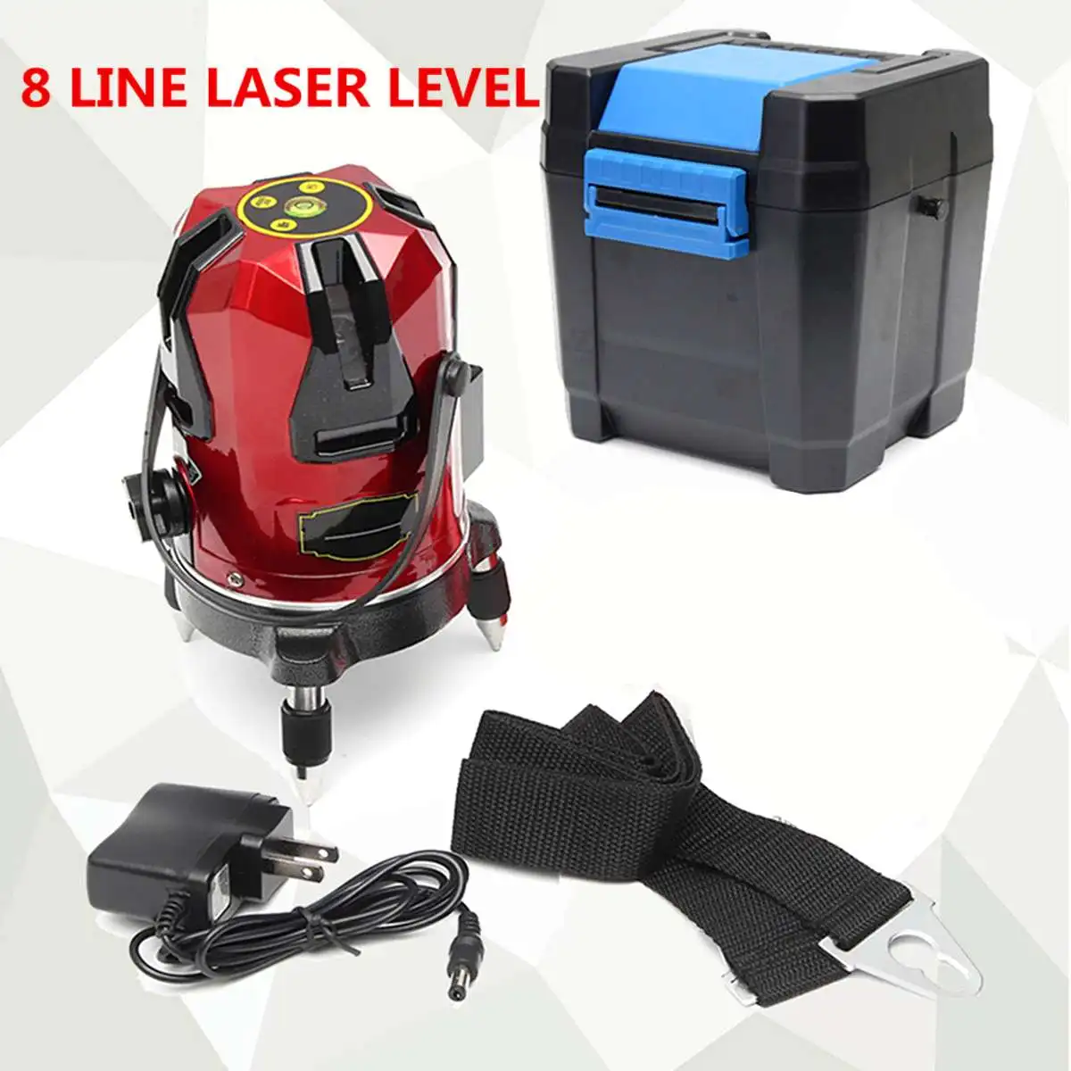 

ZEAST 8 lines 4V+4H 9 point Cross Line Laser Level 360 degree Rotary Beam Leveling Gradienter Levels Measuring Meter Kit