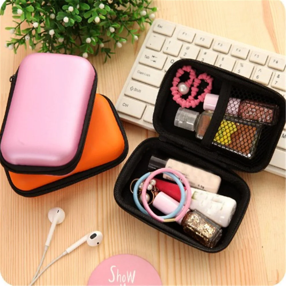 

Unisex Portable PU Small Coins Purse Children's Wallet Large Capacity Travel Cable Earphone Phone Charger Storage Case Box Pouch