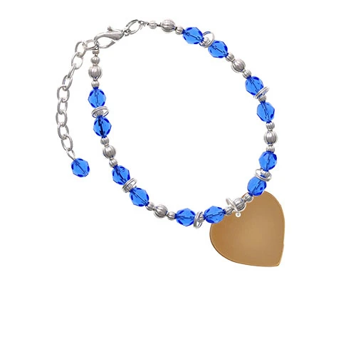 Акриловый 1 &quotGoldtone Heart Royal браслет с голубыми бусинами |