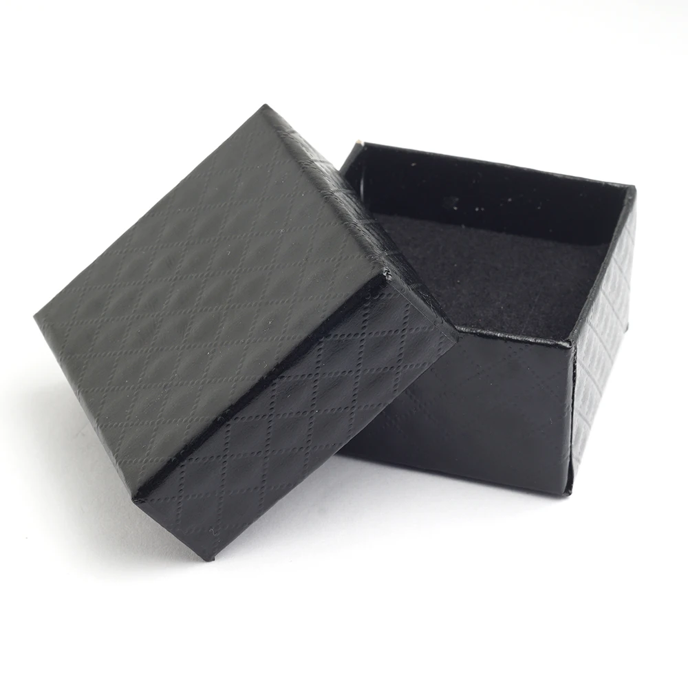 

Square shape jewelry earrings rings gift boxes black square carton bow case