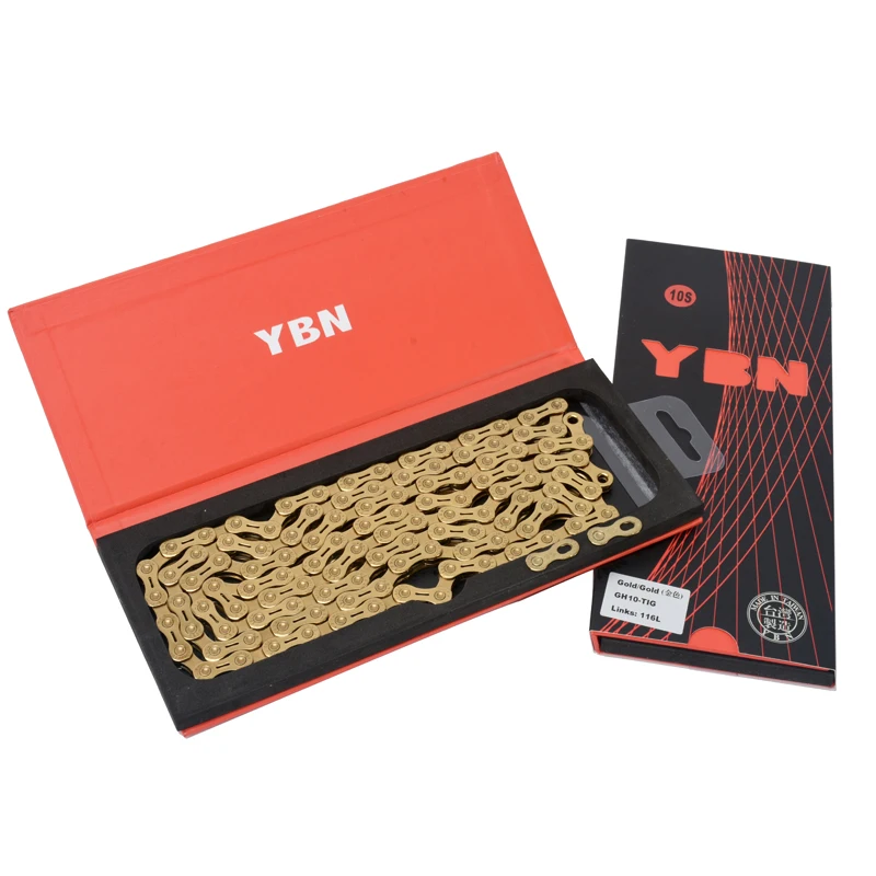

YBN Ultralight 10 11 12 Speeds Bicycle Chain SLR Gold Hollow MTB Road Bike Chain for M7000 M8000 M6000 30 20 speed