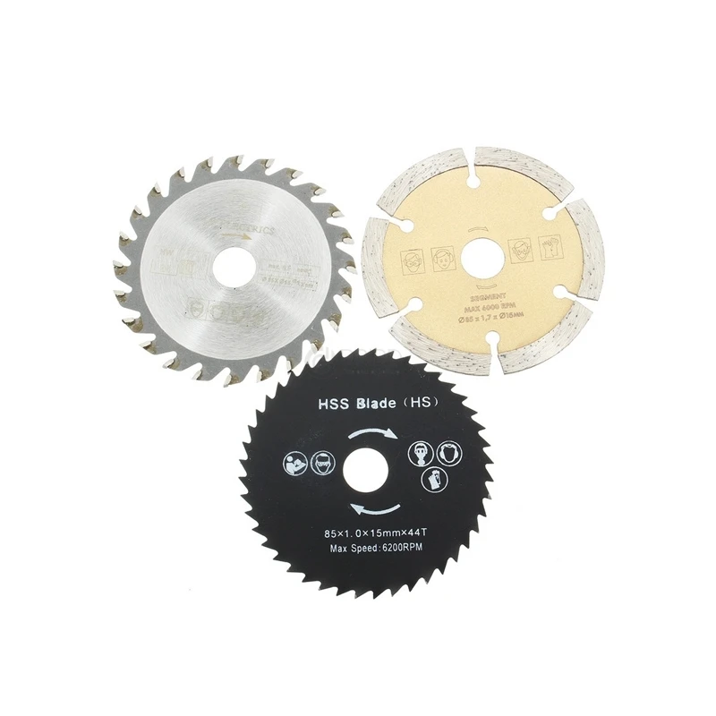 

3pcs Out Diameter 54.8 mm Mini Circular Saw Blade Wood Cutting Electric Tools Accessories
