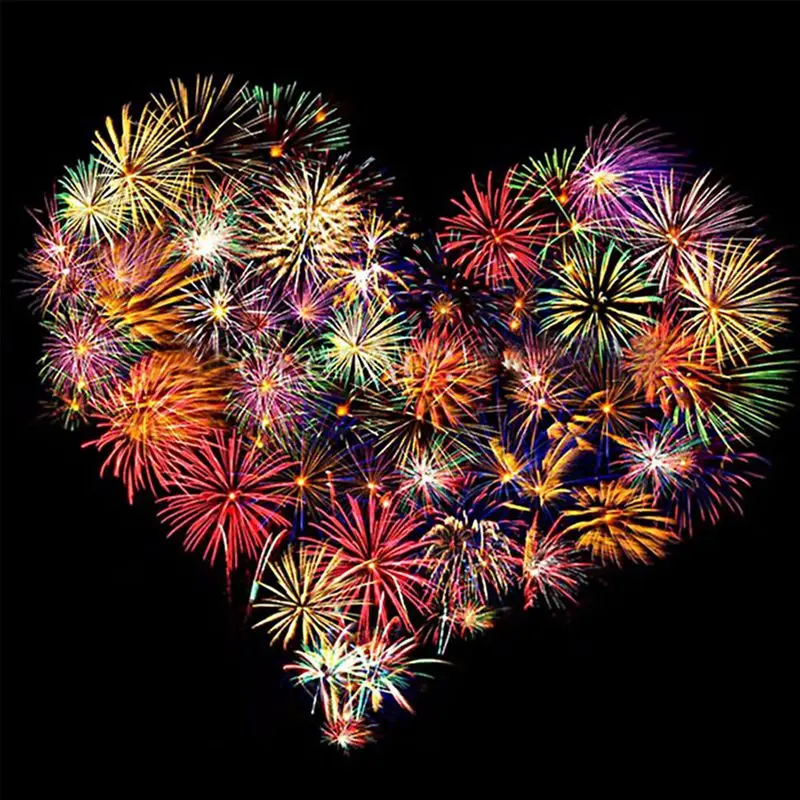 

Full Square/Round Drill 5D DIY Diamond Painting Love Heart Pyrotechnics Fireworks Scenery Embroidery Cross-Stitch Picture
