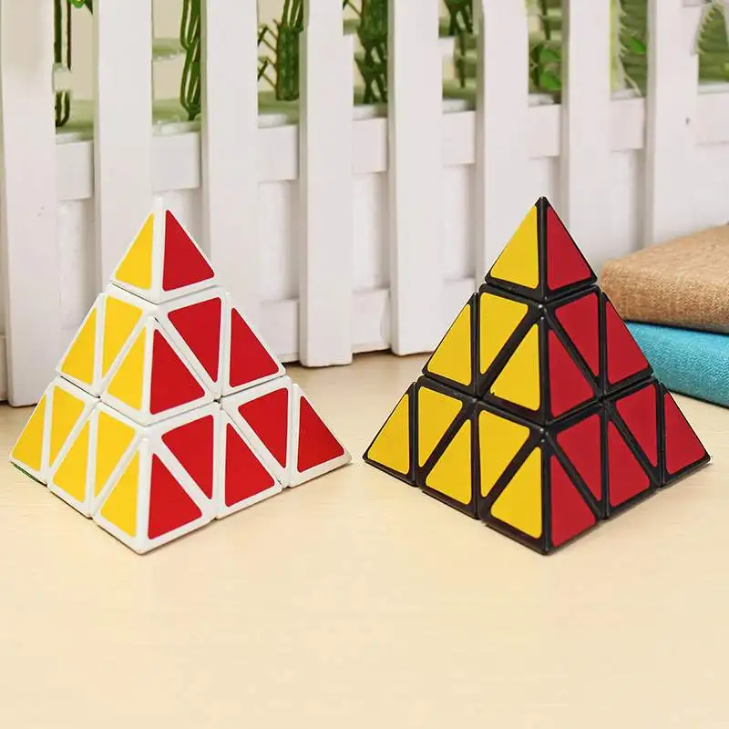 

Plastic Pyramid Magic Speed Cube Carbon Toy Block Puzzle Triangle Colorful Learning Rice Education Toy Model For Children
